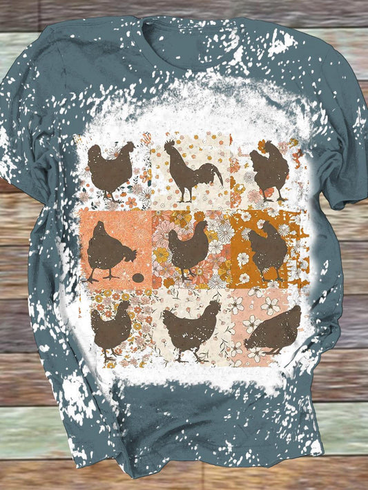 Rustic Chicken Crew Neck T-shirt