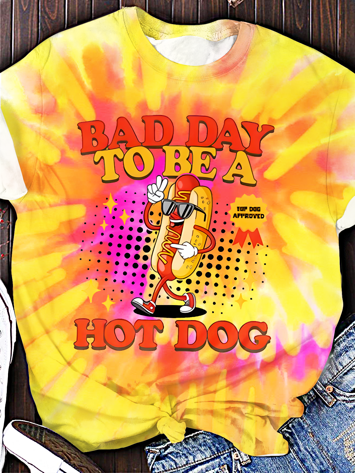 Bad Day to Be a Hot Dog Crew Neck T-shirt
