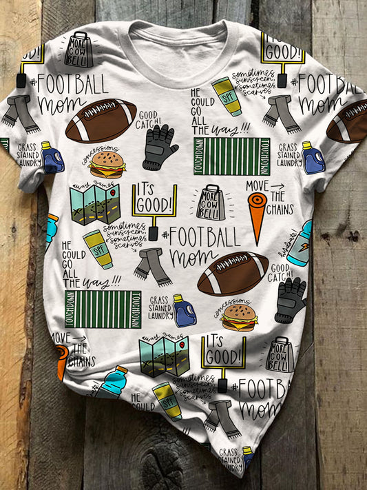 #Football Mom Crew Neck T-shirt
