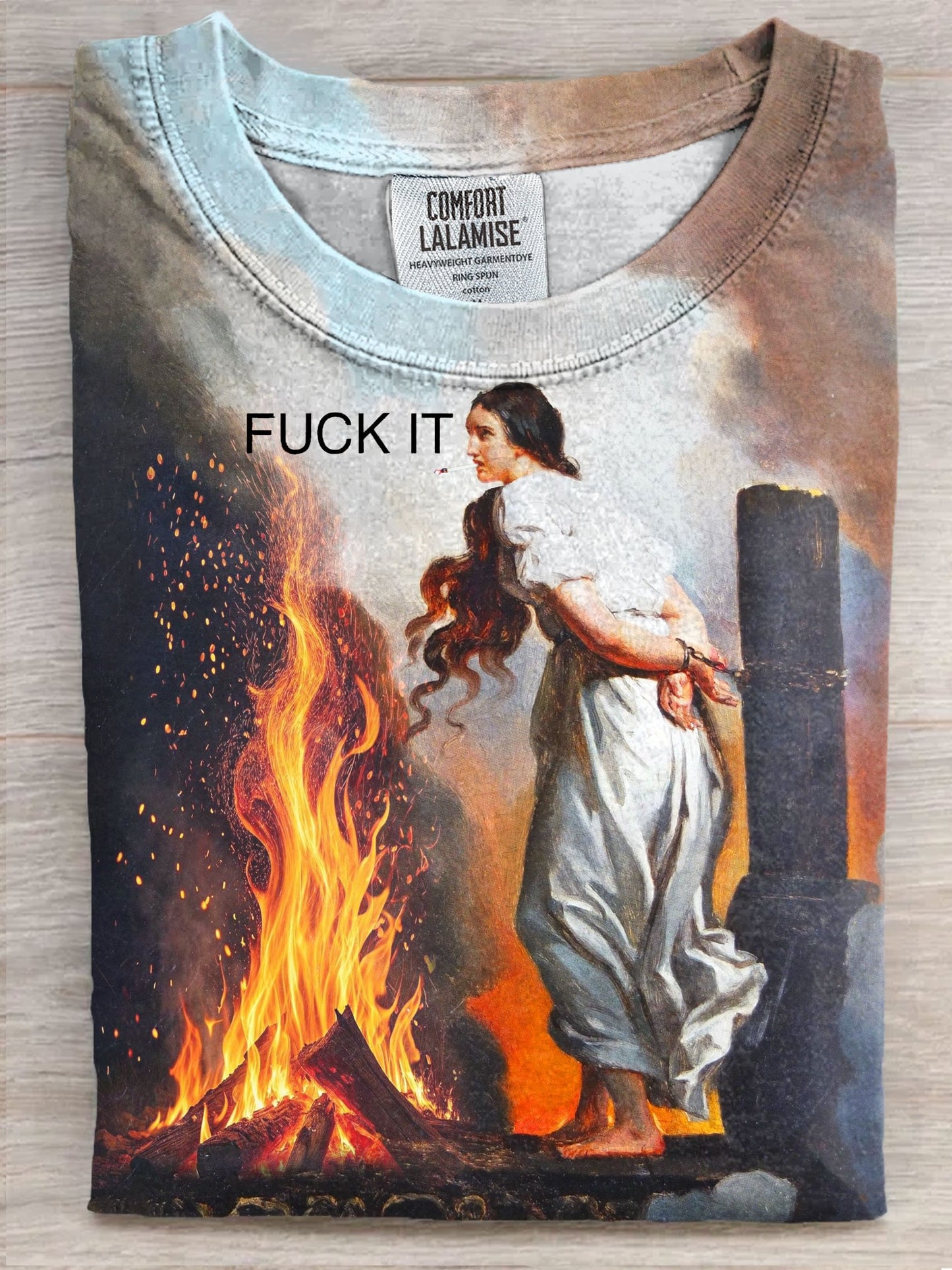 Fuck It Art Print Casaul Short Sleeve T-shirt