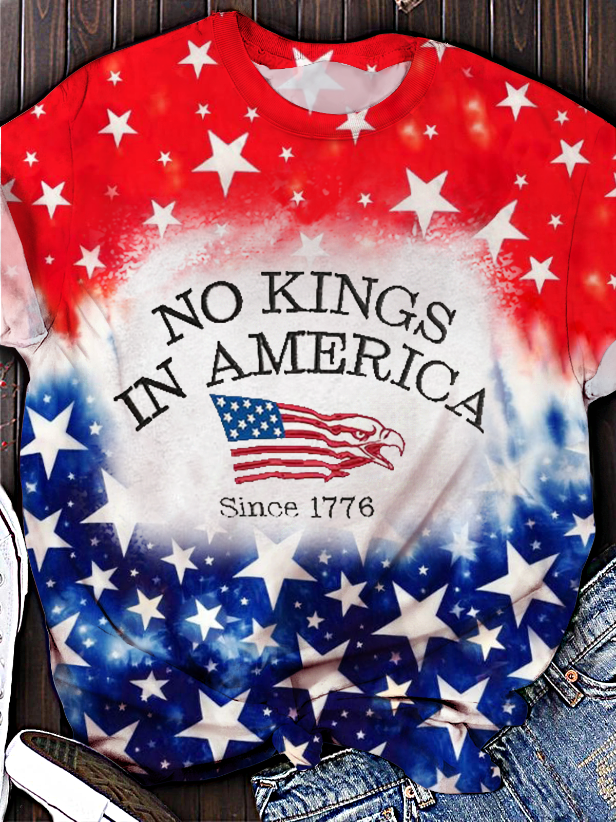 No Kinds In American Crew Neck T-shirt