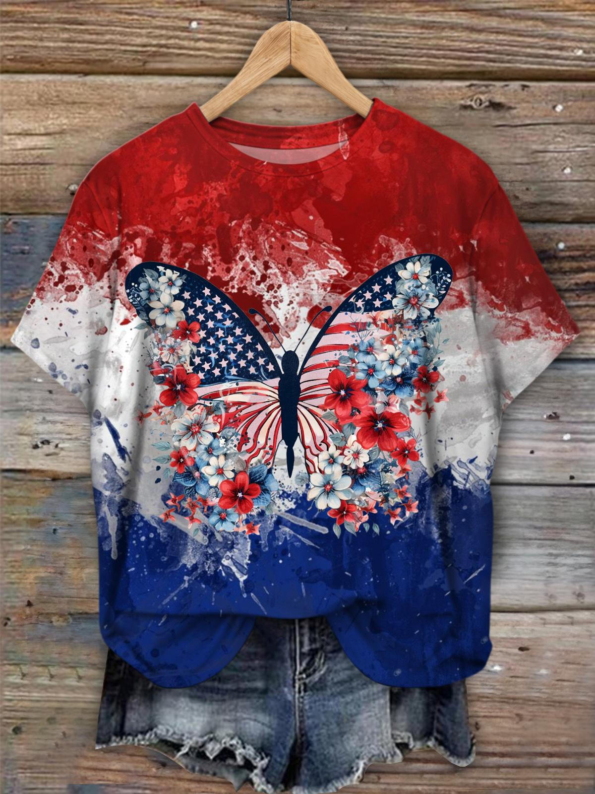 4th of July Crew Neck T-shirt