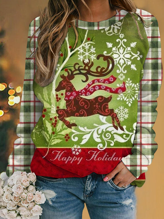 Happy Holidays Long Sleeve Casual Top