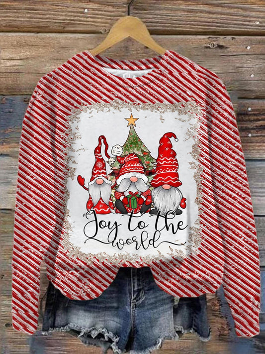 Joy To The World Gnomes Tie Dye Long Sleeve Top