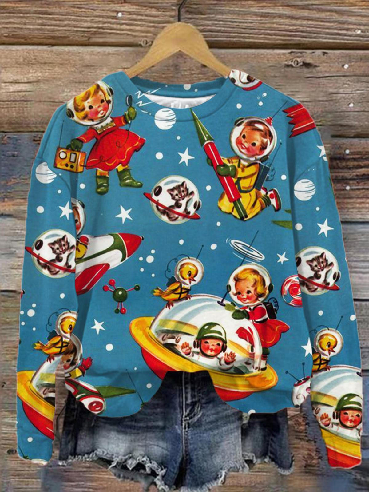 Flying Saucers Long Sleeve Top