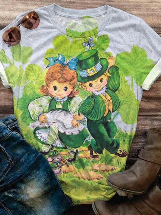 Vintage Celebrating St. Patrick's Day Crew Neck T-shirt
