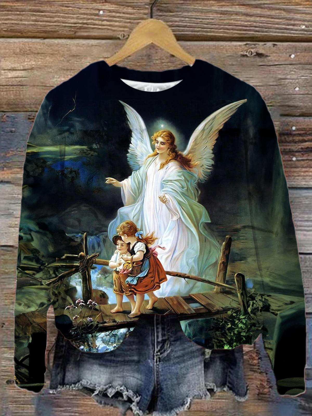 Angels Best Wishes Long Sleeve Printed Top