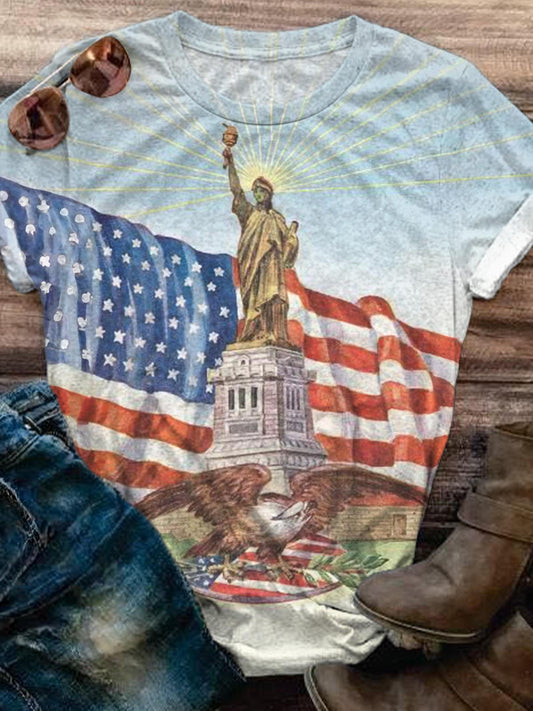 Vintage Statue of Liberty Crew Neck T-shirt