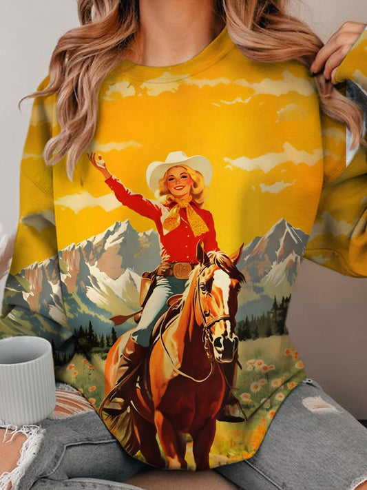 Sunset Cowgirl Long Sleeve Top