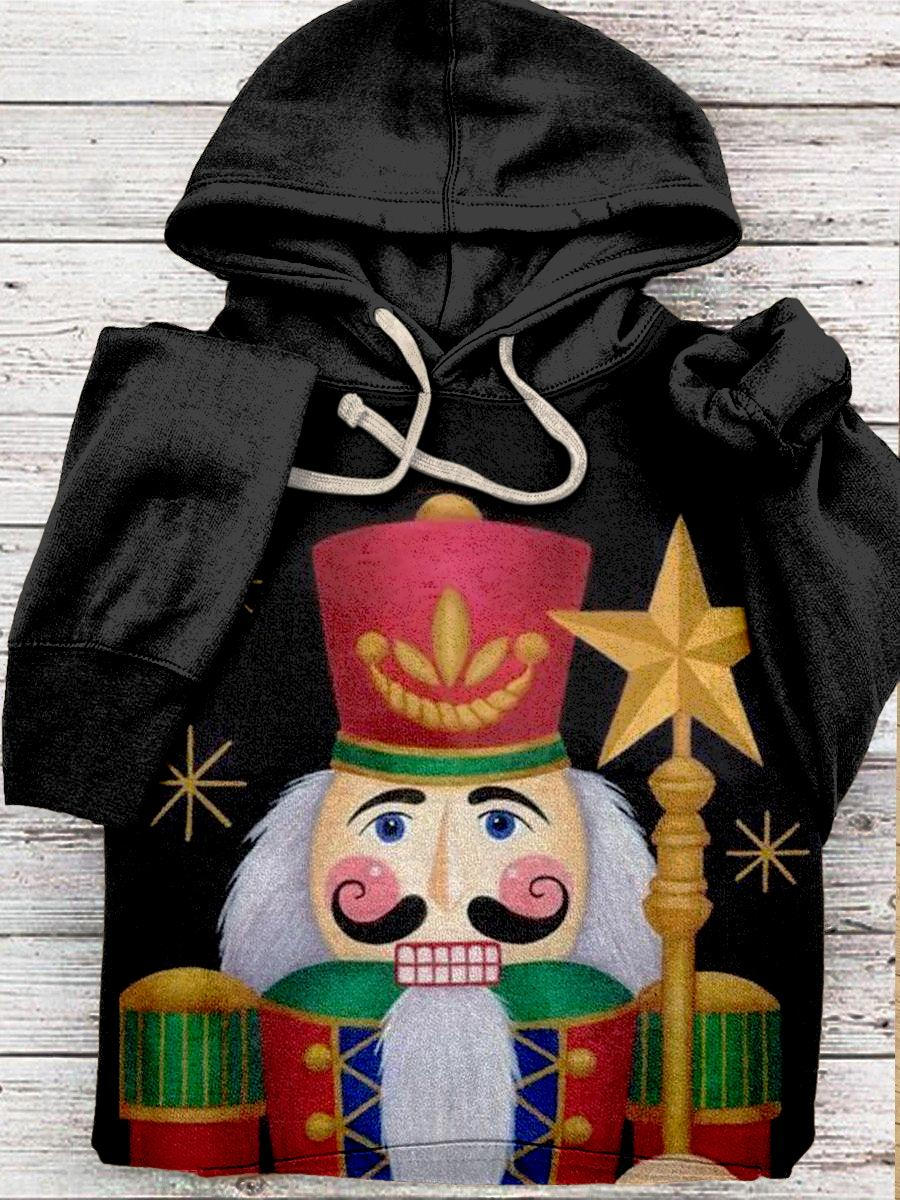 Star Nutcracker Printed Long Sleeve Hoodie
