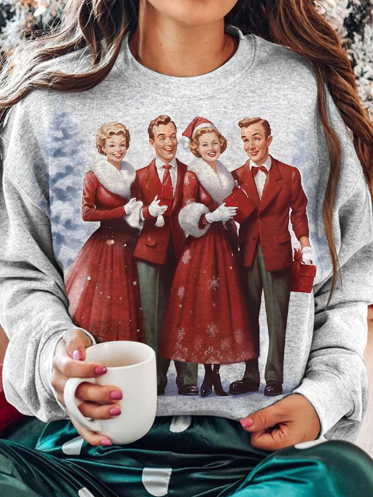 Merry Christmas Print Casual Top