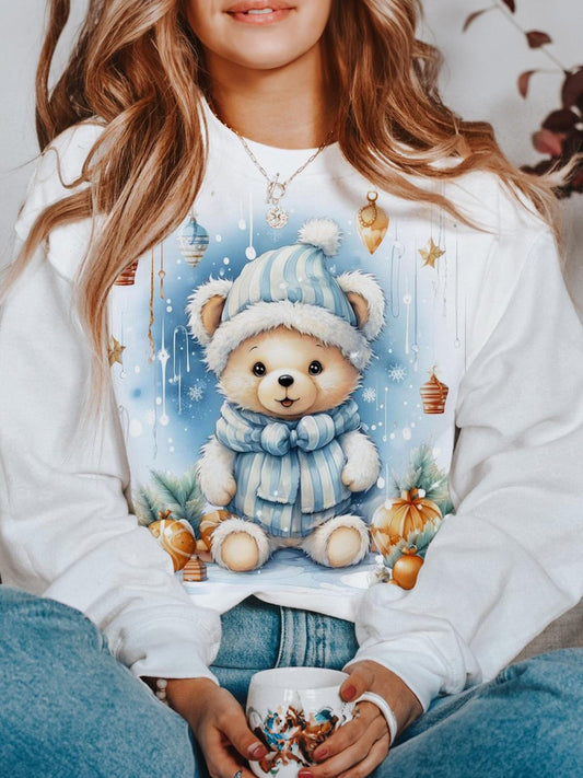 Winter Teddy Bear Long Sleeve Top
