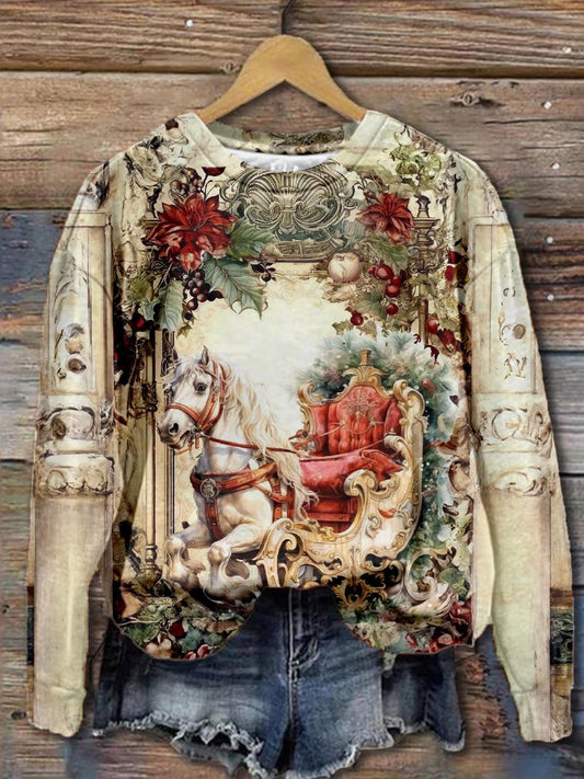Flower Carriage Long Sleeve Top