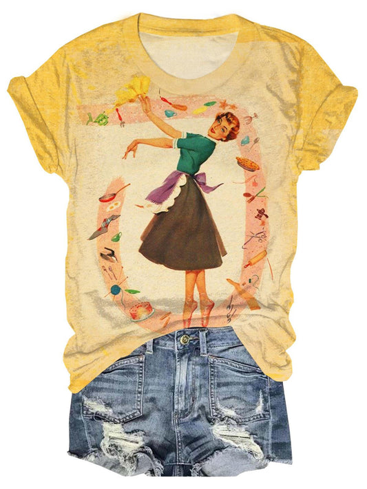 Mama Ballerina Vintage Crew Neck T-shirt