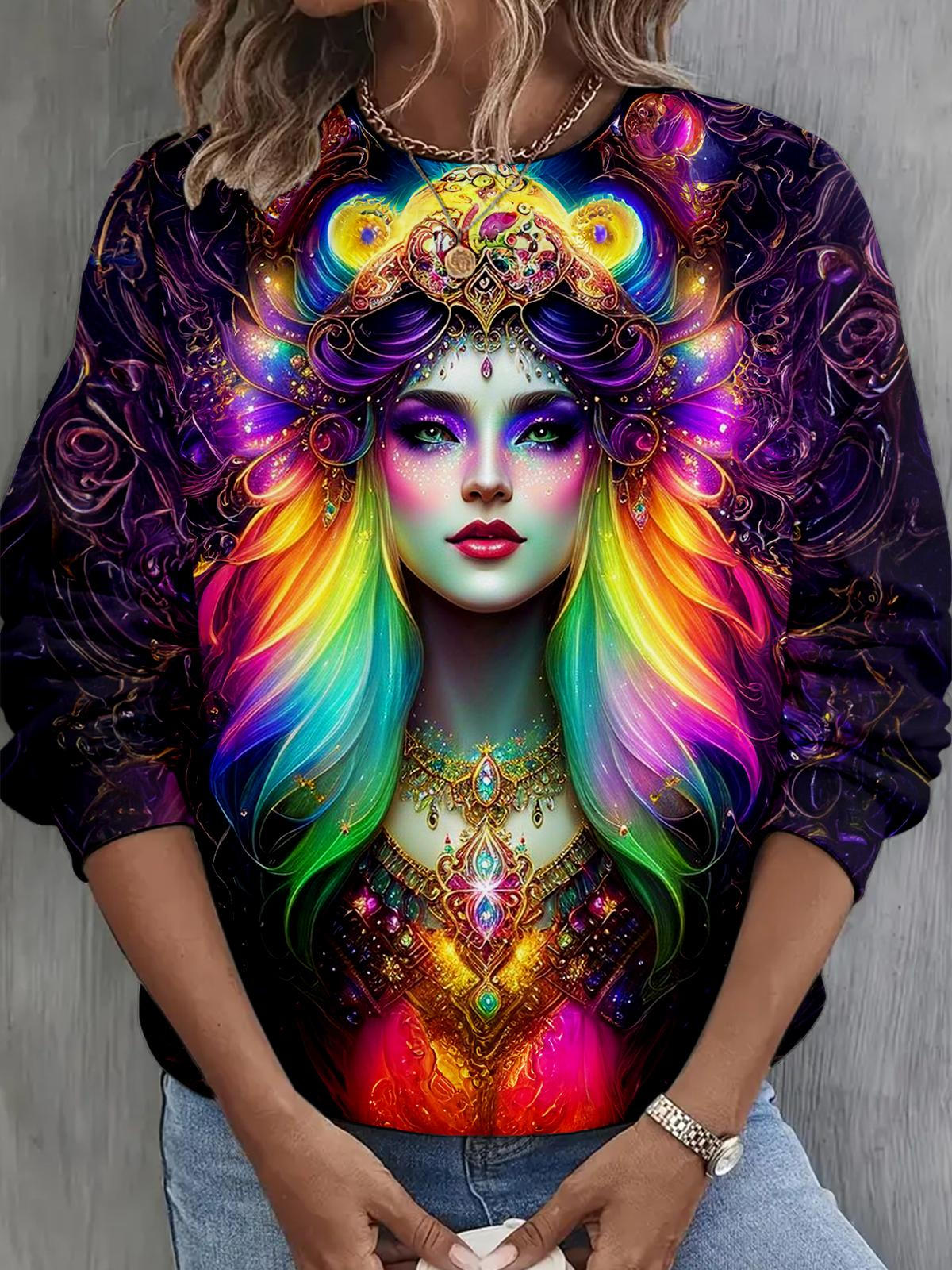 Mardi Gras Godness Long Sleeve Casual Top