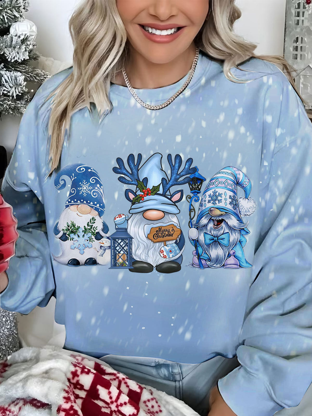 Winter Gnome Print Long Sleeve Top