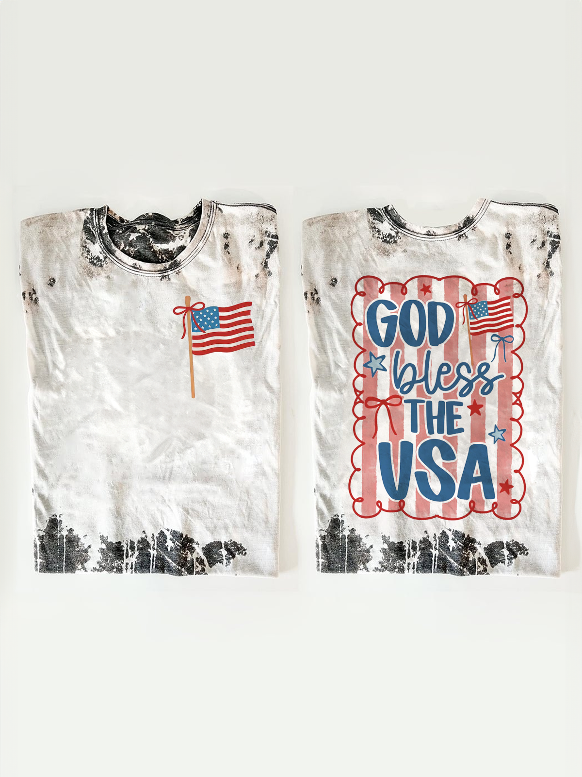 God Bless The USA Patriotic Coquette T-shirts