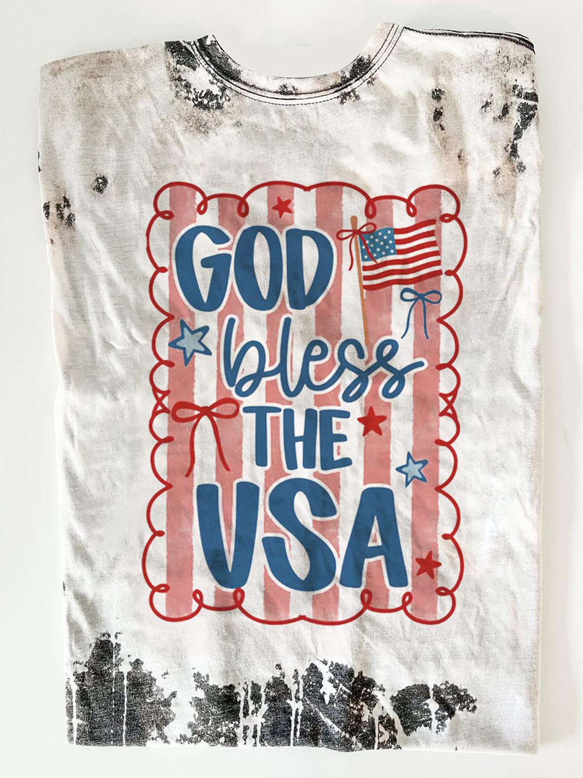 God Bless The USA Patriotic Coquette T-shirts