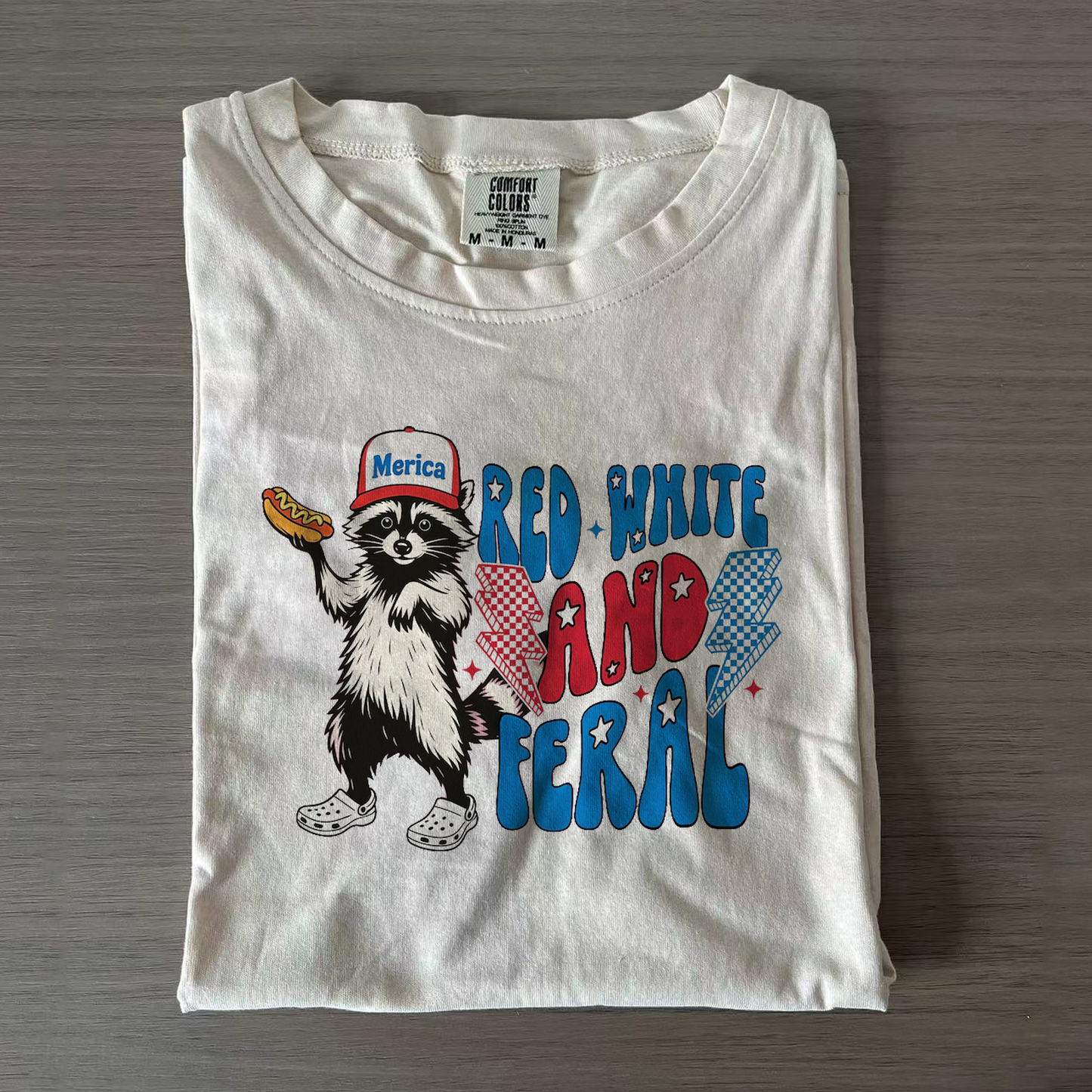 Red White And Feral Funny USA Shirt