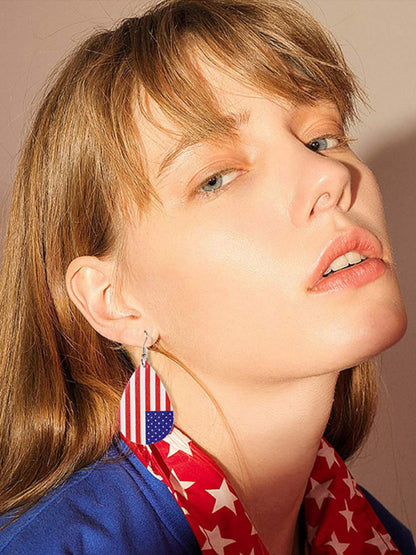 Star Stripe Print Earrings