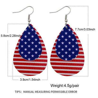 Star Stripe Print Earrings