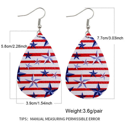 Star Stripe Print Earrings