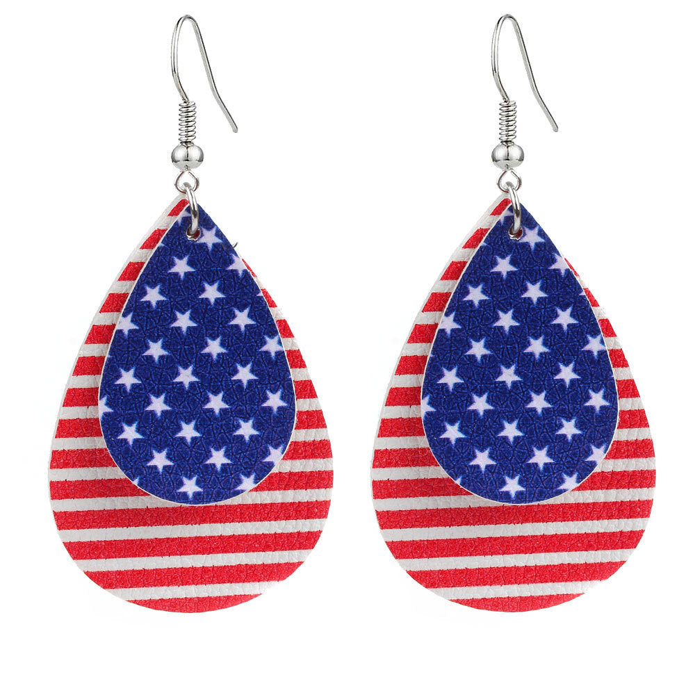 Star Stripe Print Earrings