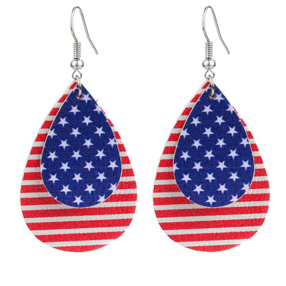 Star Stripe Print Earrings