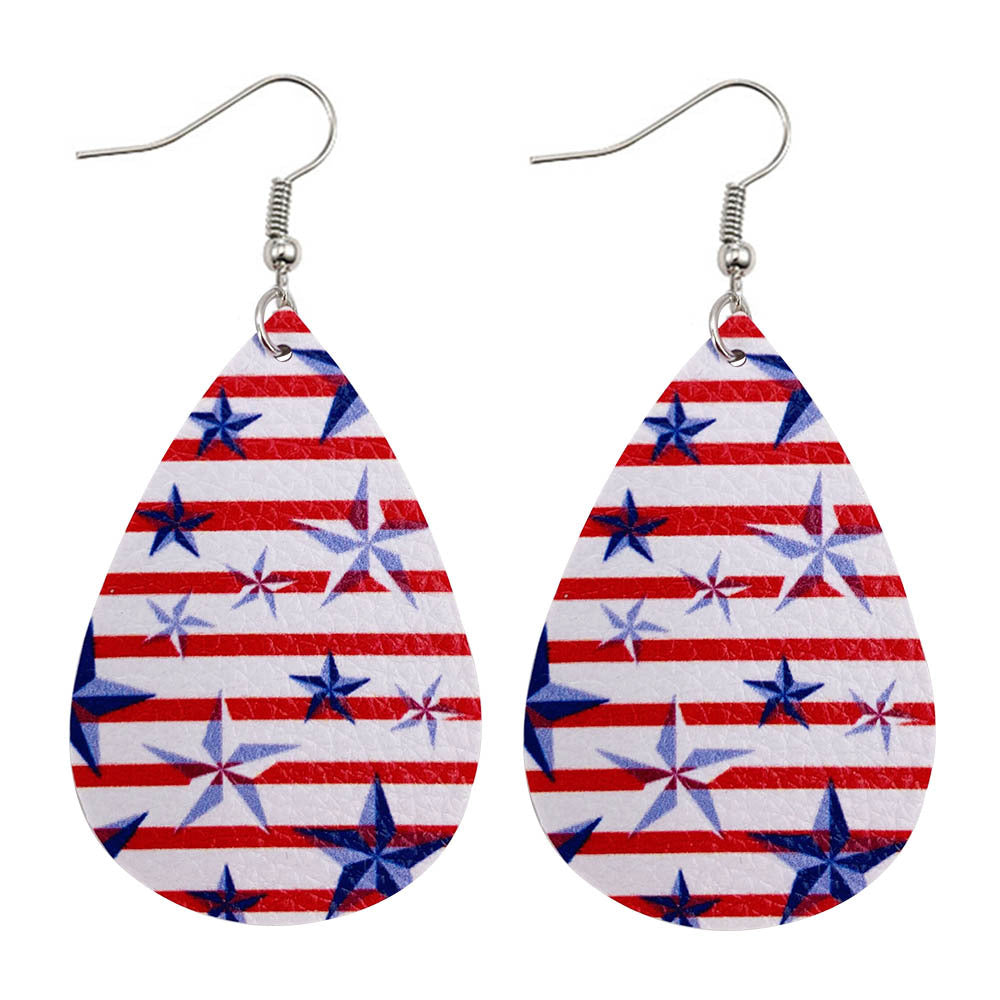 Star Stripe Print Earrings