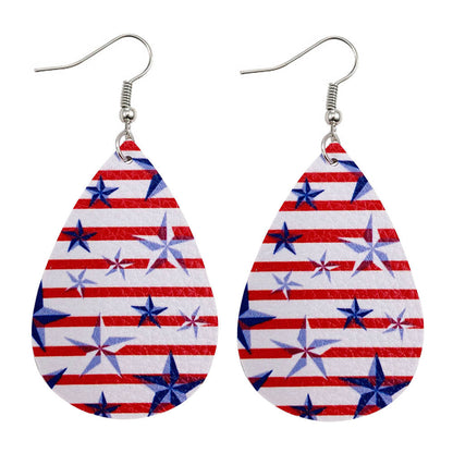 Star Stripe Print Earrings