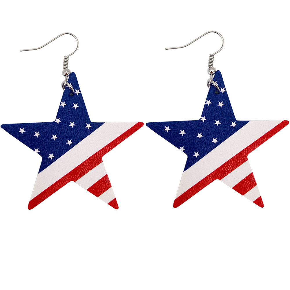 Star Stripe Print Earrings