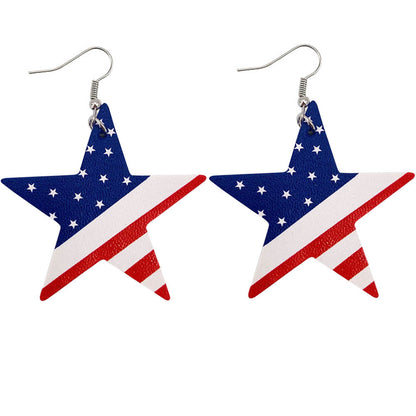 Star Stripe Print Earrings