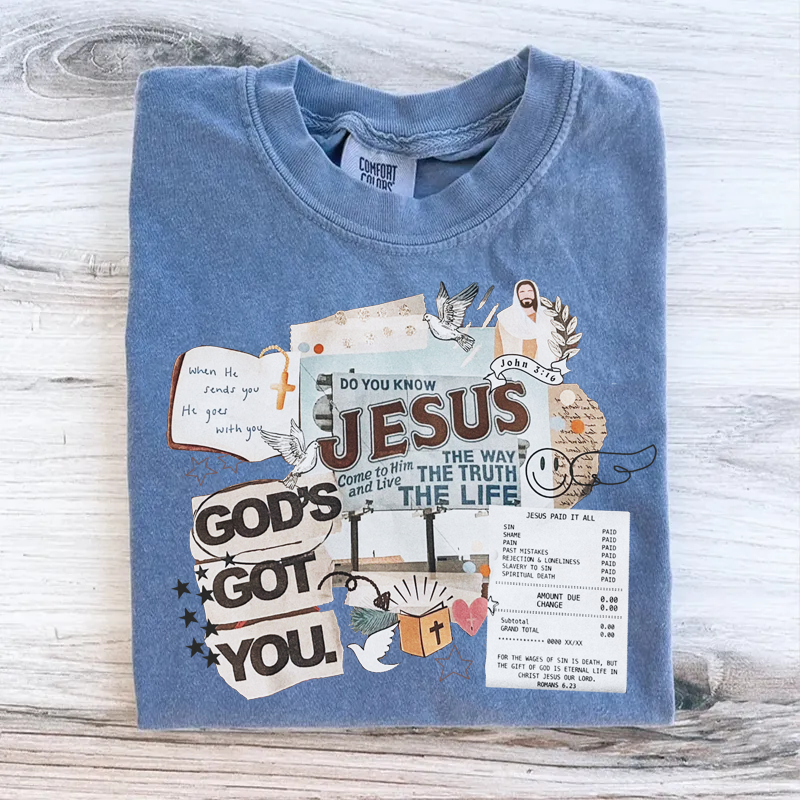 Vintage God's Got You Faith Collage Faith Tee