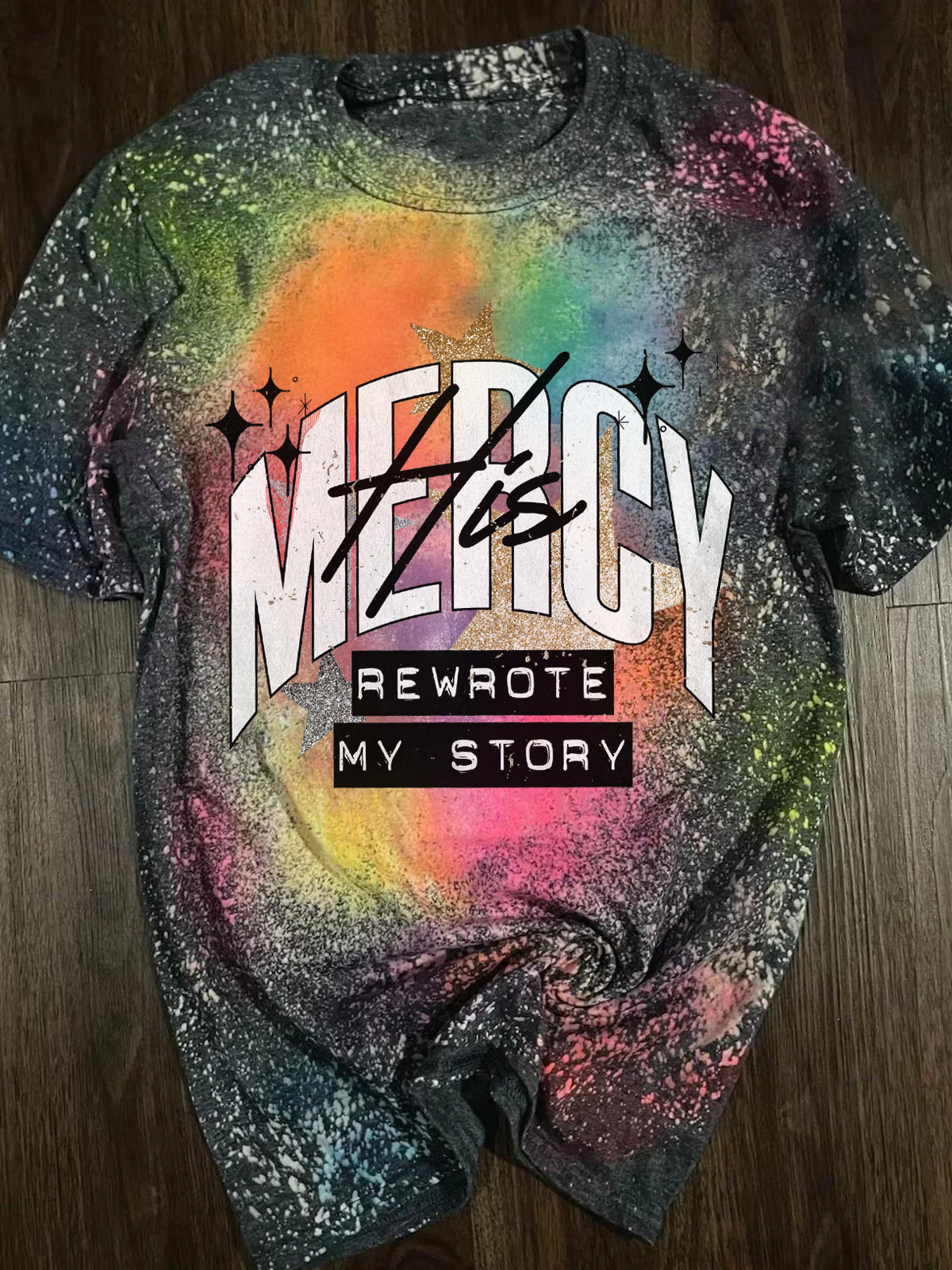Jesus His Mercy Rewrote My Story Faith Shirt