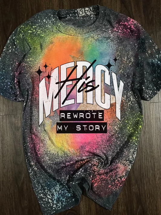 Jesus His Mercy Rewrote My Story Faith Shirt