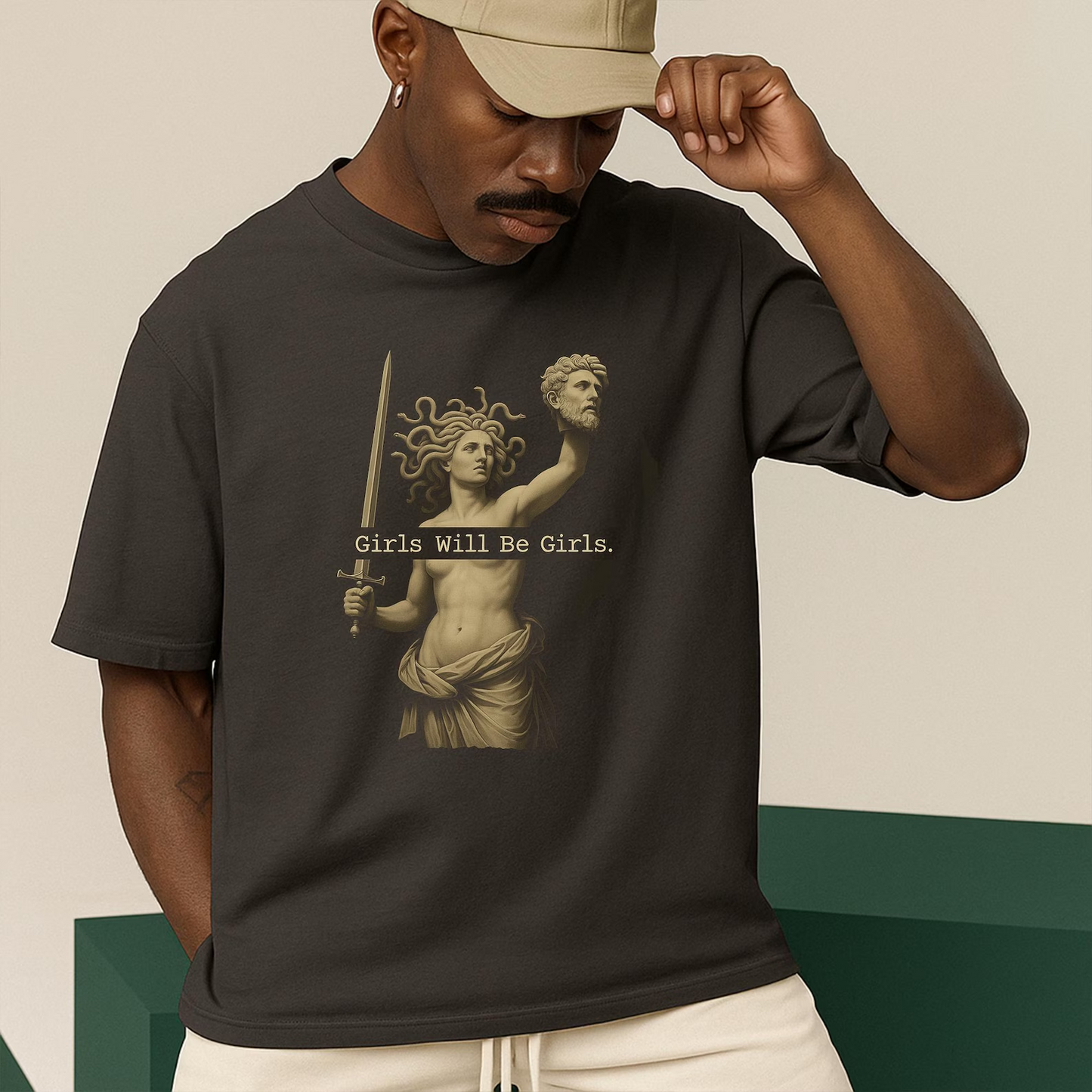 Girls Will Be Girls Vintage Medusa Holding Head Shirt