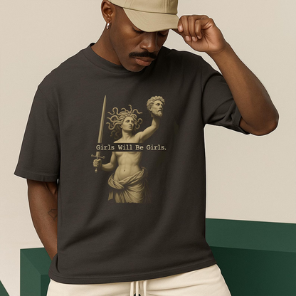 Girls Will Be Girls Vintage Medusa Holding Head Shirt