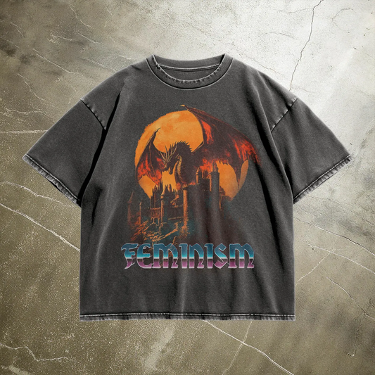 Feminism Dragon Graphic T-Shirt