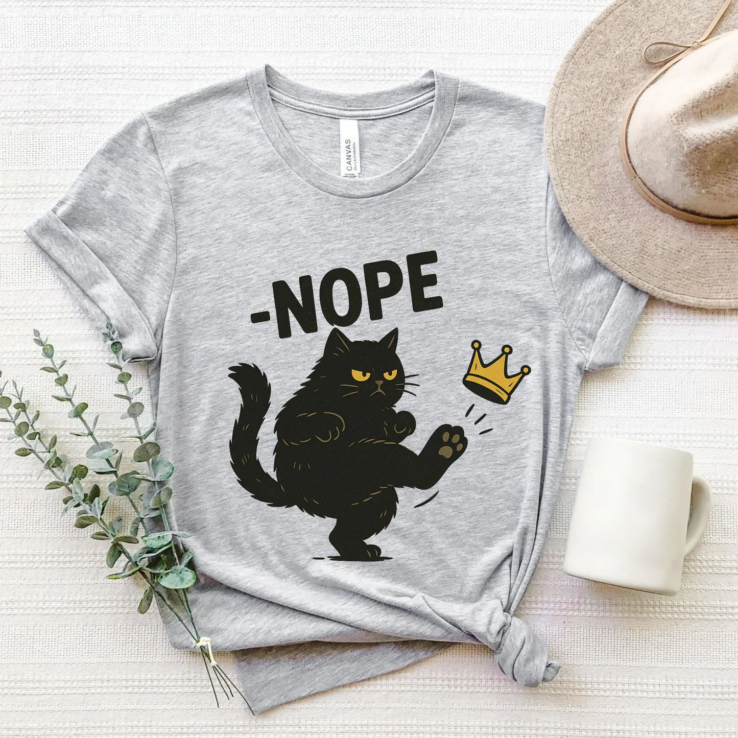 No Kings in America Black Cat Funny Shirt
