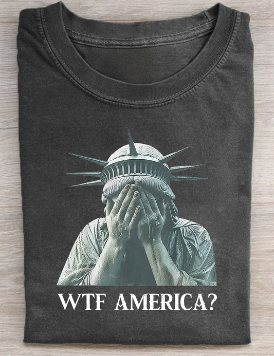 WTF America Statue Of Liberty Cry T-Shirt
