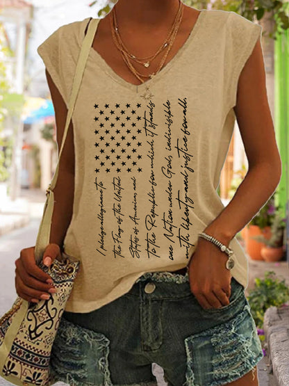 USA Flag With Pledge of Allegiance T-Shirt