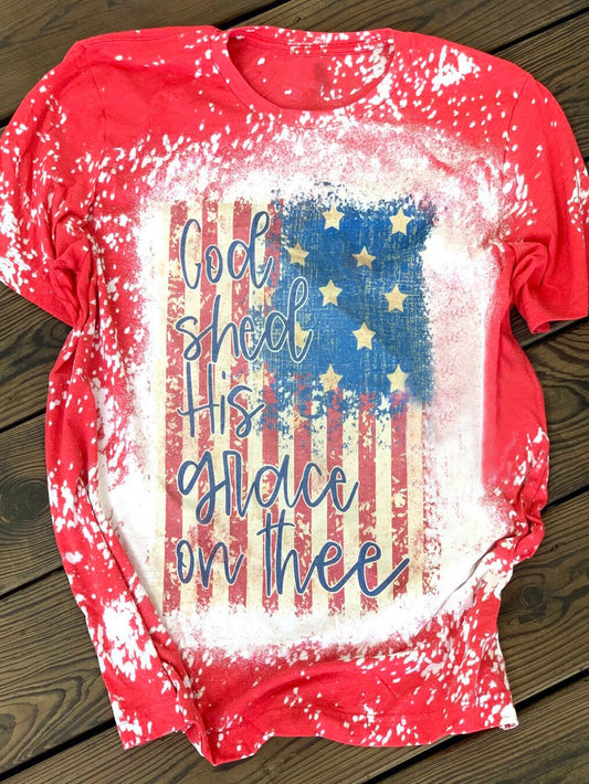 God Shed His Grace In Thee Shirt Print Crew Neck T-Shirt