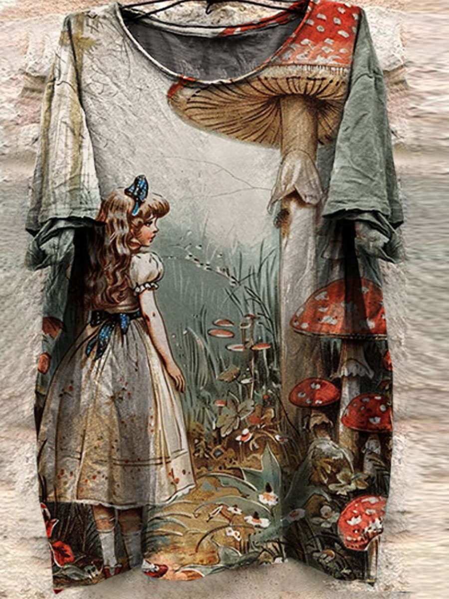 Vintage Printed Casual T-shirt