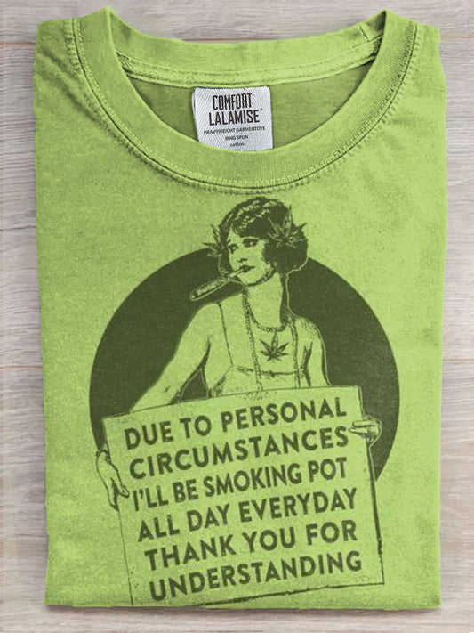 Vinatge Funny Art Print Casaul Short Sleeve T-shirt