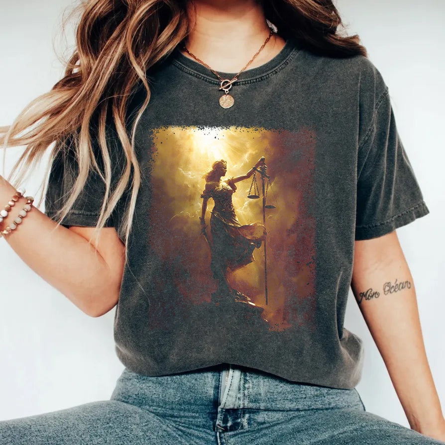 Lady Justice Scales Retro Tee