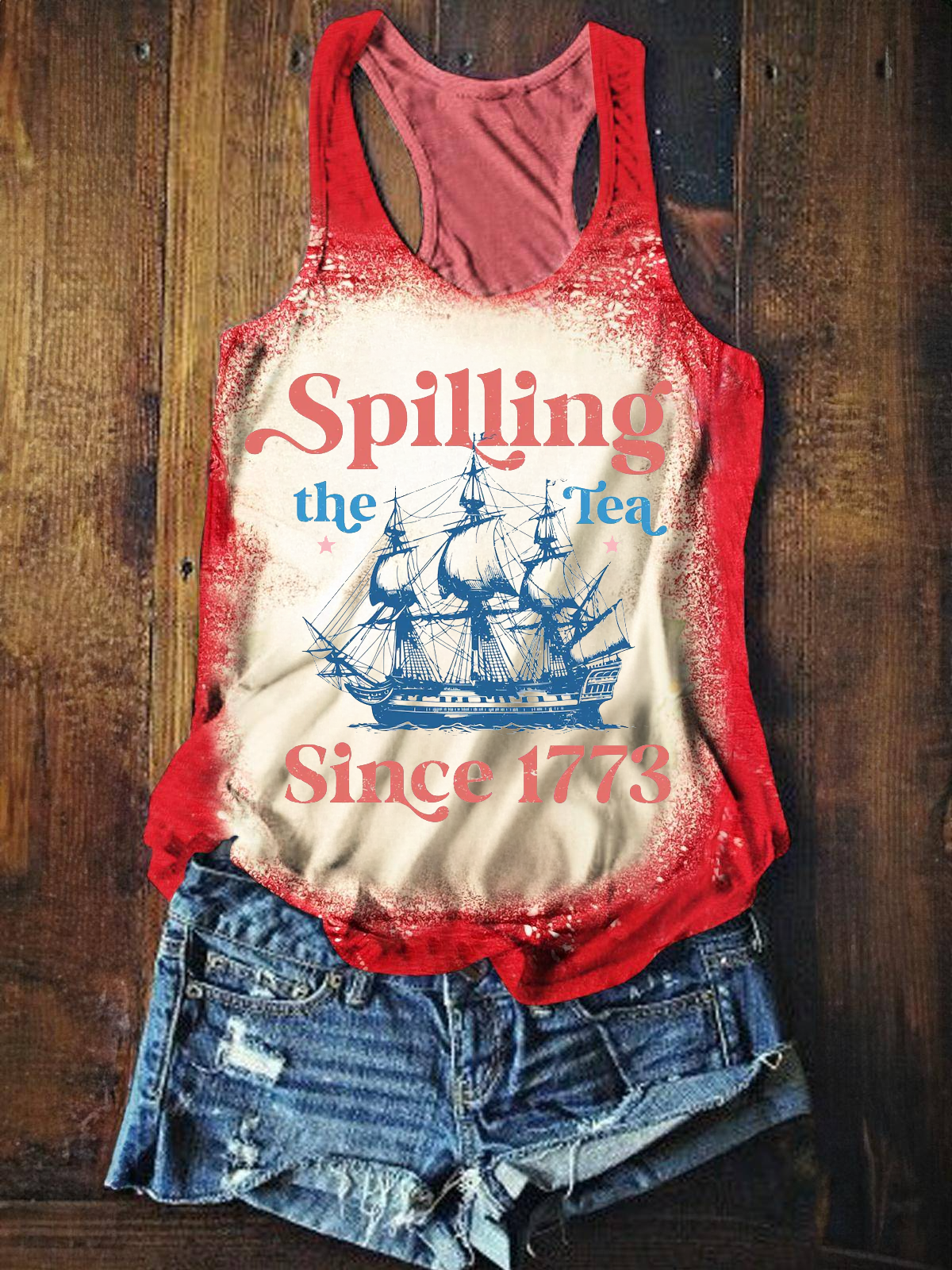 Spilling The Tea Since 1773 Printed Casual Tank Top