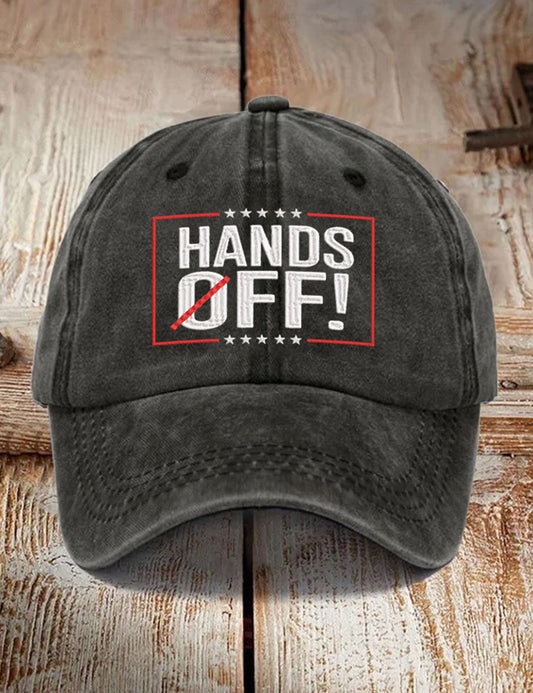 Hands Off Protest Embroidered Baseball Hat