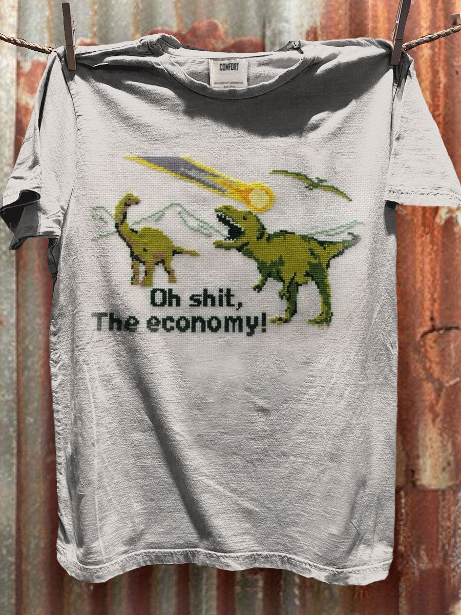 Oh Shit Funny Art Print Casual Shhort Sleeve T-shirt