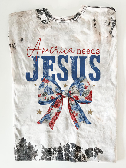 America Needs Jesus Christian 4th of July T-shirts