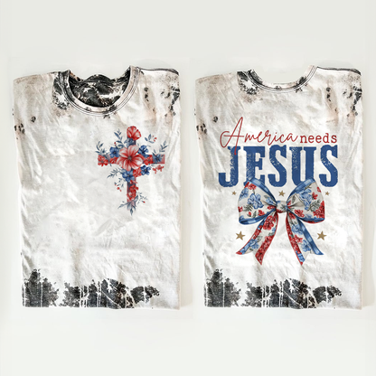America Needs Jesus Christian 4th of July T-shirts